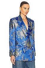 Etro Tailored Jacket in Blue, view 3, click to view large image.
