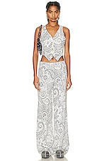 Etro Wide Leg Trouser in Bianco, view 4, click to view large image.