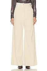 Etro Corduroy Wide Leg Pant in Bianco, view 1, click to view large image.