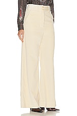 Etro Corduroy Wide Leg Pant in Bianco, view 2, click to view large image.