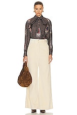 Etro Corduroy Wide Leg Pant in Bianco, view 4, click to view large image.
