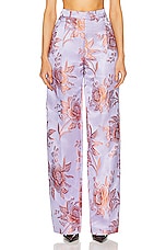 Etro Floral Trouser in Purple & Peach, view 1, click to view large image.