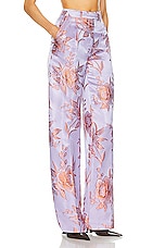 Etro Floral Trouser in Purple & Peach, view 2, click to view large image.
