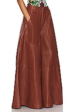 Etro Leather Trouser in Brown, view 2, click to view large image.
