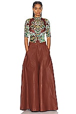 Etro Leather Trouser in Brown, view 4, click to view large image.