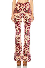 Etro Flare Trouser in Multicolour On Yellow Base, view 1, click to view large image.