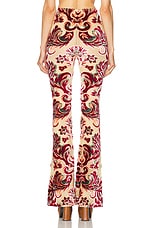 Etro Flare Trouser in Multicolour On Yellow Base, view 3, click to view large image.
