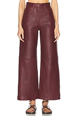 Etro Leather Wide Leg Pant in Plum, view 1, click to view large image.