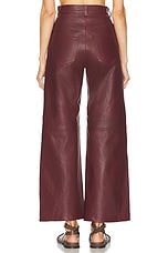 Etro Leather Wide Leg Pant in Plum, view 3, click to view large image.
