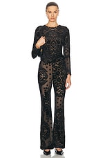 Etro Flare Pant in Black, view 4, click to view large image.