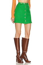 Etro Button Up Skirt in Verde, view 2, click to view large image.
