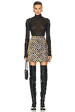 Etro Printed Mini Skirt In Black in Black, view 4, click to view large image.