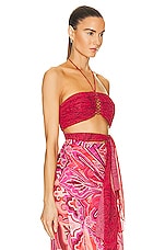 Etro Draped Sleeveless Top in Rosso, view 2, click to view large image.
