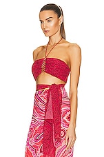 Etro Draped Sleeveless Top in Rosso, view 3, click to view large image.
