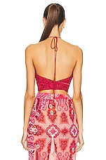 Etro Draped Sleeveless Top in Rosso, view 4, click to view large image.