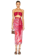 Etro Draped Sleeveless Top in Rosso, view 5, click to view large image.