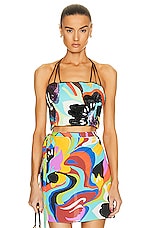 Etro Sleeveless Halter Top in Multicolor, view 1, click to view large image.