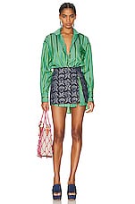 Etro Button Up Top in Verde, view 1, click to view large image.