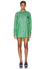 Etro Button Up Top in Verde, view 2, click to view large image.