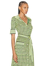 Etro Printed Polo Top in Green, view 2, click to view large image.