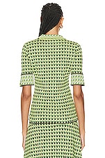 Etro Printed Polo Top in Green, view 3, click to view large image.
