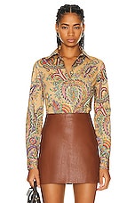 Etro Button Up Shirt in Beige, view 1, click to view large image.