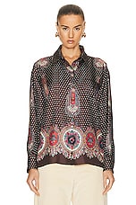 Etro Silk Button Down Blouse in Marrone, view 1, click to view large image.