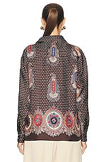 Etro Silk Button Down Blouse in Marrone, view 3, click to view large image.