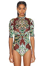 Etro Bodysuit in Burgundy, view 2, click to view large image.