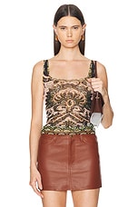 Etro Tank Top in Print On Pink Base, view 1, click to view large image.