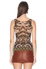 Etro Tank Top in Print On Pink Base, view 3, click to view large image.