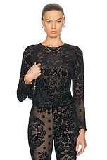 Etro Long Sleeve Top in Black, view 1, click to view large image.