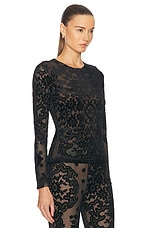 Etro Long Sleeve Top in Black, view 2, click to view large image.