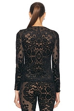 Etro Long Sleeve Top in Black, view 3, click to view large image.