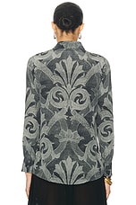 Etro Button Up Shirt in Print On Grey Base, view 3, click to view large image.