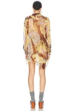 Etro Button Up Shirt in Print On Yellow Base, view 3, click to view large image.