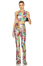 Etro Triangle Bikini Top in Multicolor, view 4, click to view large image.