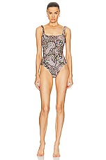 Etro One Piece Swimsuit in Black Multi, view 1, click to view large image.