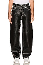 Eytys Benz Vegan Leather Pants in Black, view 3, click to view large image.