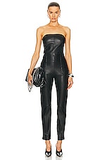 EZR Leather Jumpsuit in Black, view 1, click to view large image.