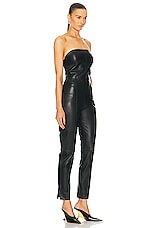 EZR Leather Jumpsuit in Black, view 2, click to view large image.