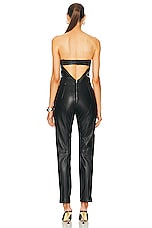 EZR Leather Jumpsuit in Black, view 3, click to view large image.
