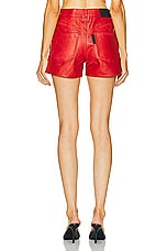 EZR Leather Short in Samba Red, view 3, click to view large image.