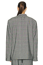 EZR Boxy Blazer in Grey Plaid, view 3, click to view large image.