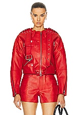 EZR Biker Jacket in Samba Red, view 1, click to view large image.