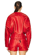 EZR Biker Jacket in Samba Red, view 3, click to view large image.