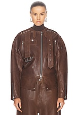 EZR Biker Jacket in Brown, view 1, click to view large image.