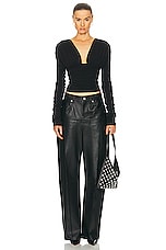 EZR Double Waistband Pant in Black, view 4, click to view large image.