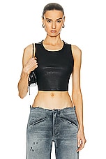 EZR Cropped Tank Top in Black, view 1, click to view large image.