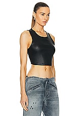 EZR Cropped Tank Top in Black, view 2, click to view large image.